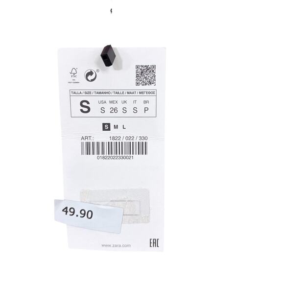 Zara Geometric Jacquard Knit Sweater Sz S Black Orange Pink Long Sleeve Cropped - Picture 4 of 7